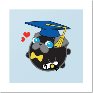 Poopy the Pug Puppy - Graduation Posters and Art